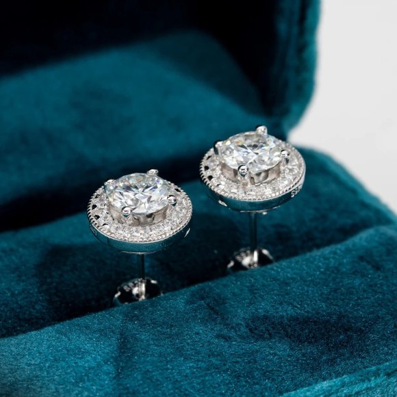 Certified 2.4ct. t.w. Diamond Brilliant Cut Halo Stud Earrings - Picture 8 of 16